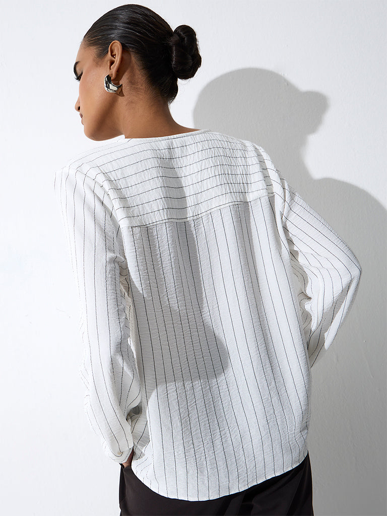 Wardrobe White Striped Blouse