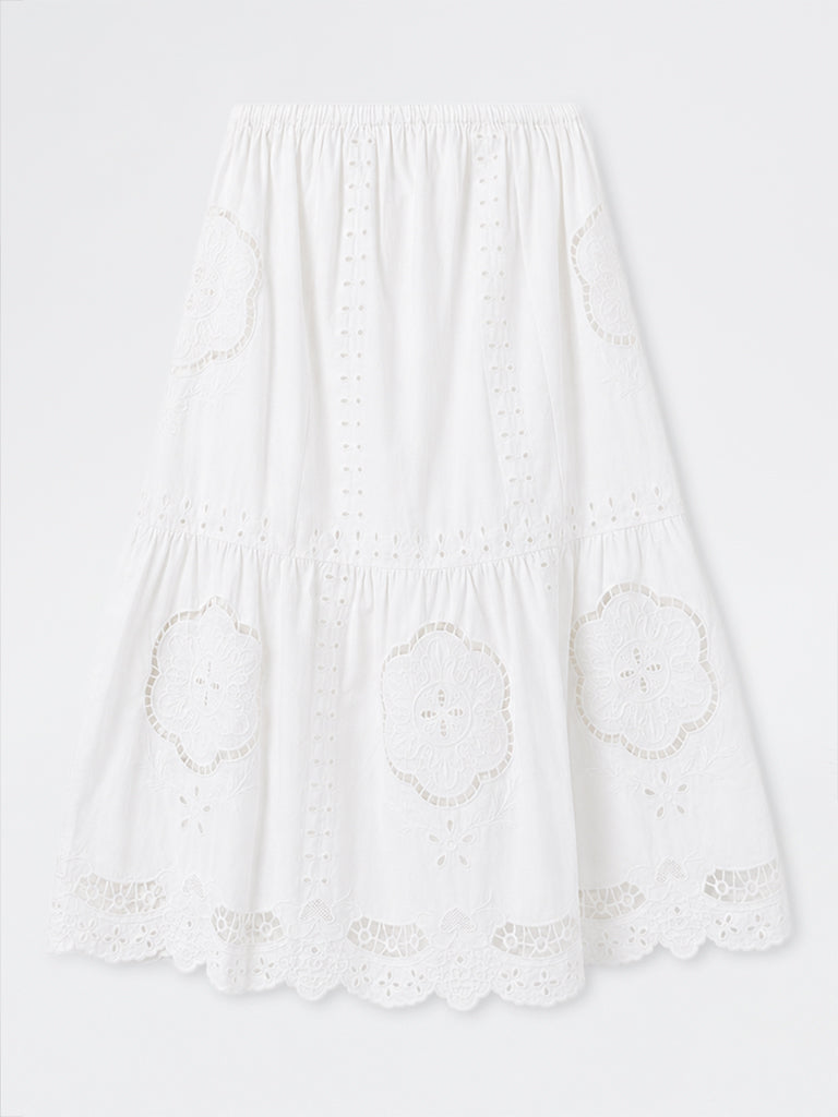 Broderie Anglaise Cotton Skirt
