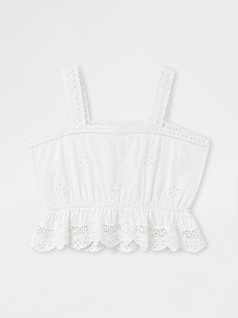 Broderie Anglaise Cotton Top