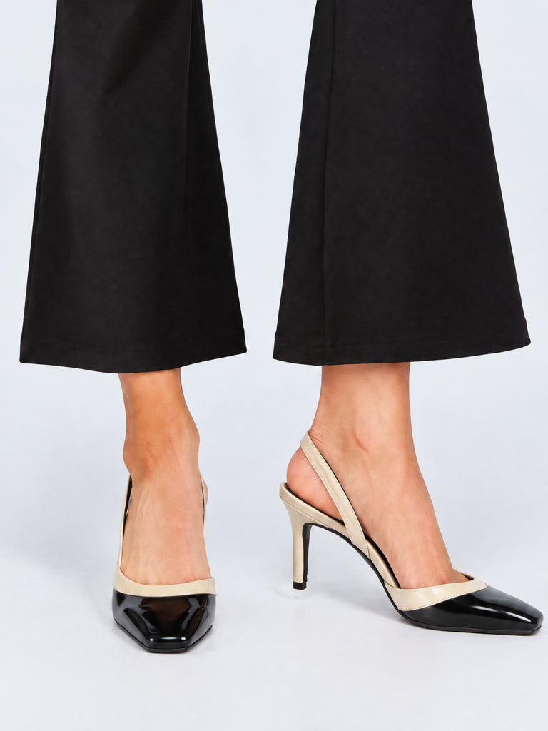 LUNA BLU Black Slingback Heel Shoes