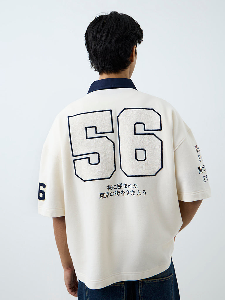 Nuon Off-White Japanese-Printed Relaxed-Fit T-Shirt