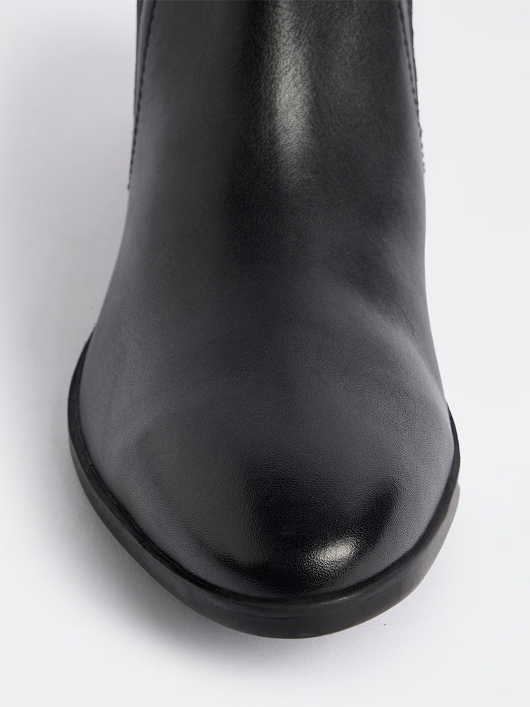 SOLEPLAY Black Faux Leather Chelsea Boots