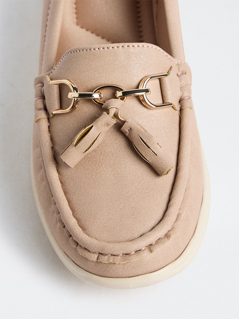 LUNA BLU Blush Tassel-Detail Horsebit Loafers