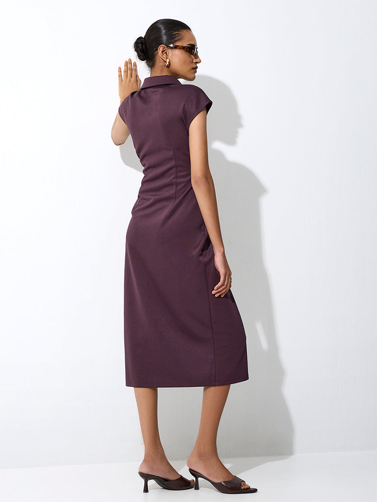 Wardrobe Dark Brown Ruched Straight Dress