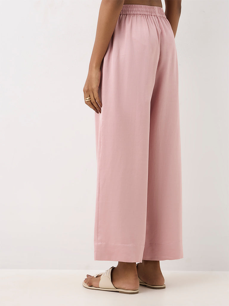 Zuba Pink Solid Pants