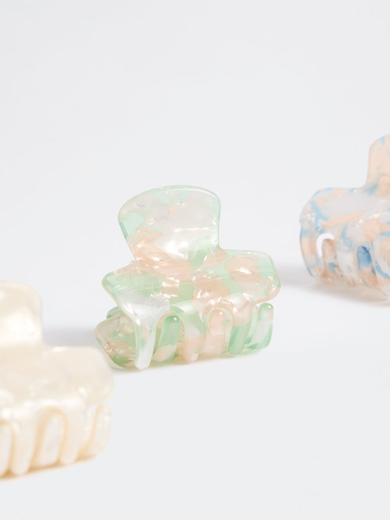 Westside Accessories Multicolour Fancy Mini Hair Buckle Clips - Pack of 3