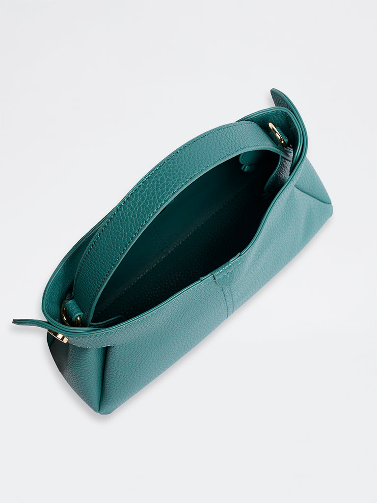 Westside Teal Textured Sling Bag