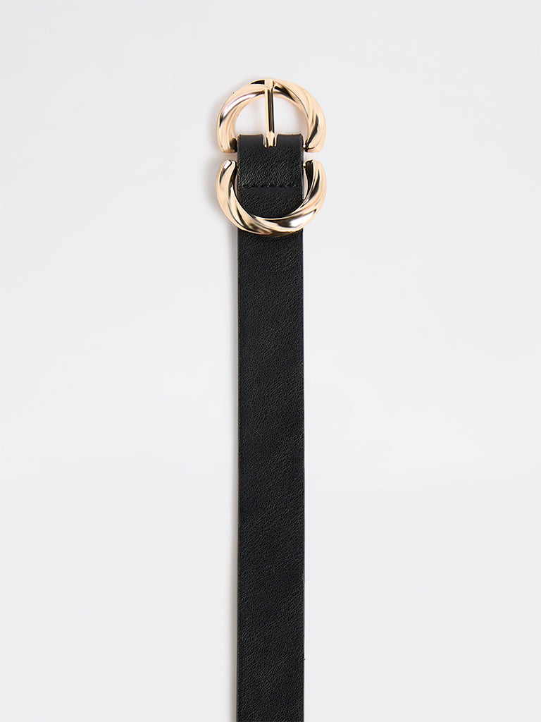 Westside Accessories Black Twisted Double D-Buckle Belt