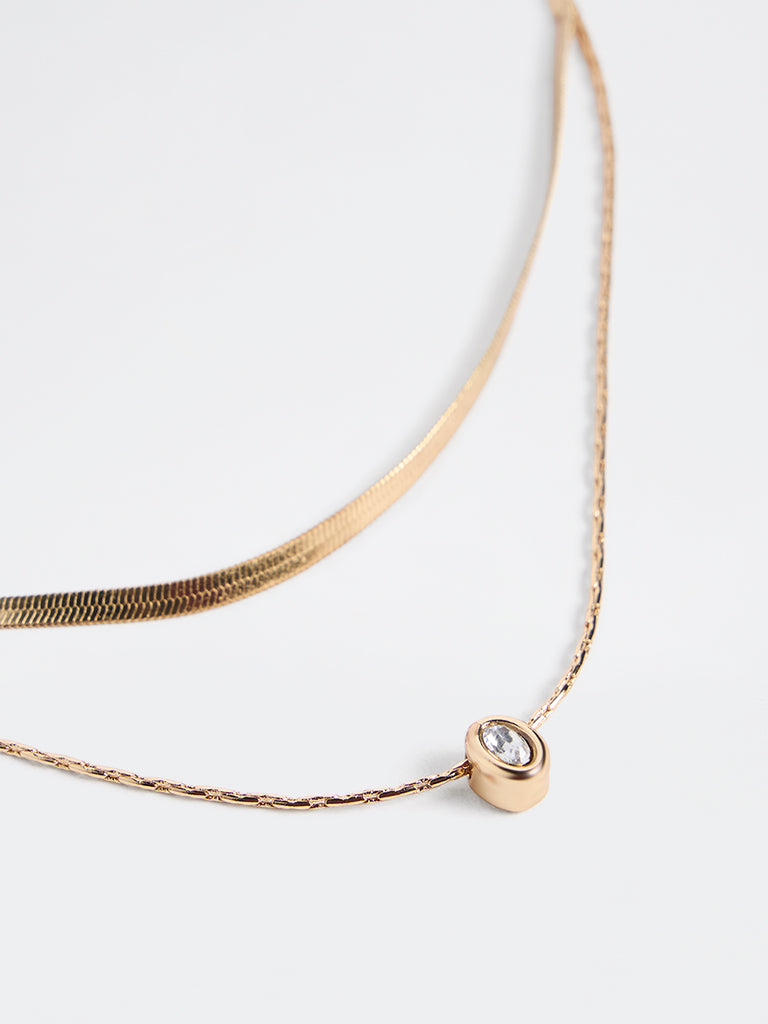 Westside Accessories Gold 2-Layer Dainty Chain Necklace