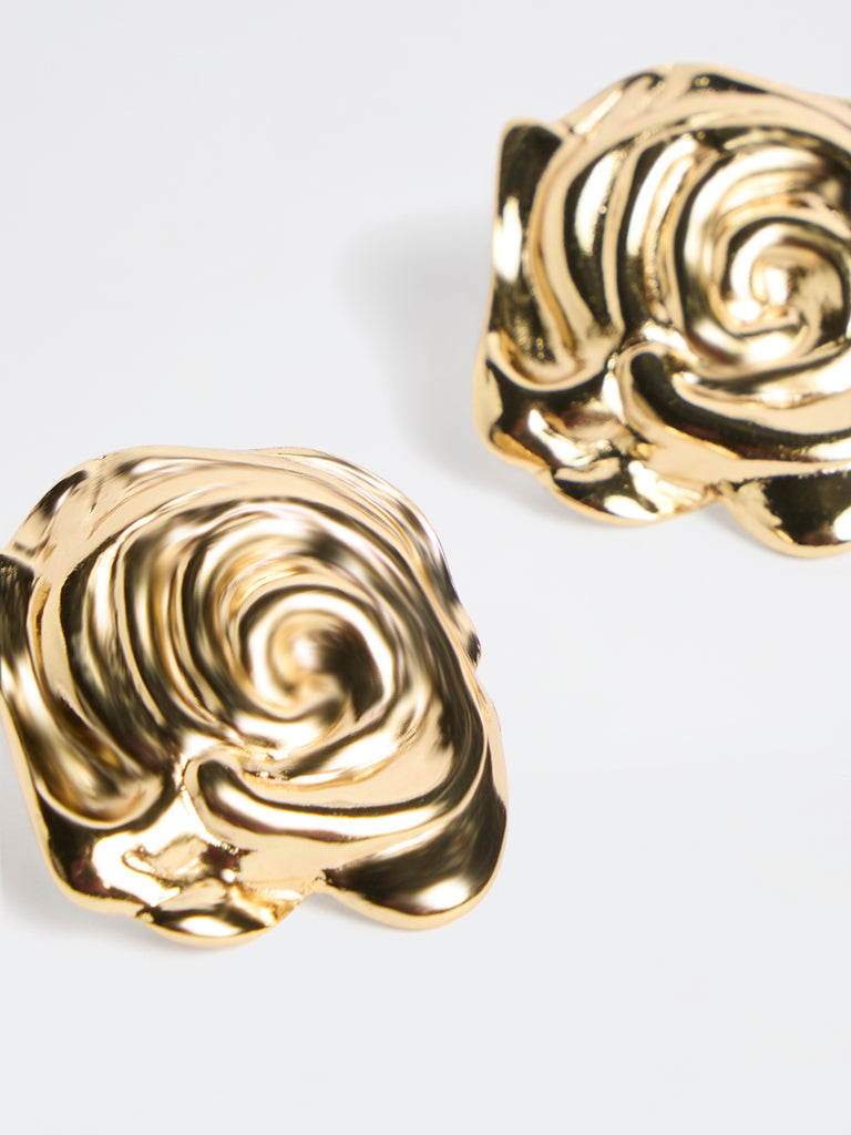 Westside Accessories Gold Rosette Stud Earrings