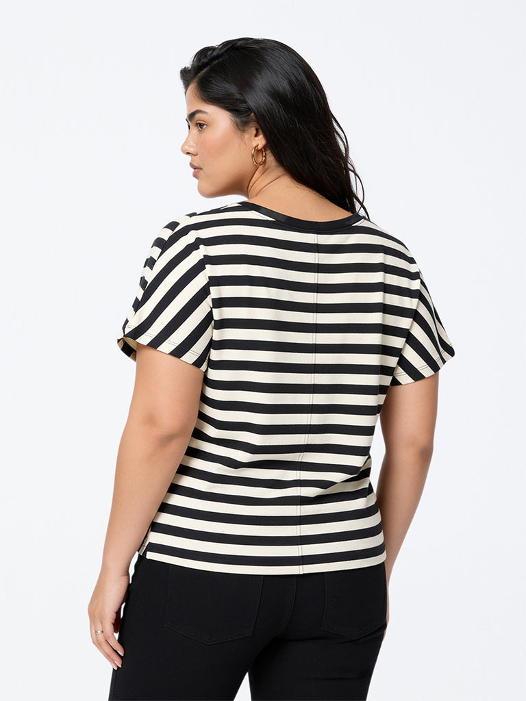 Gia Black Striped T-Shirt