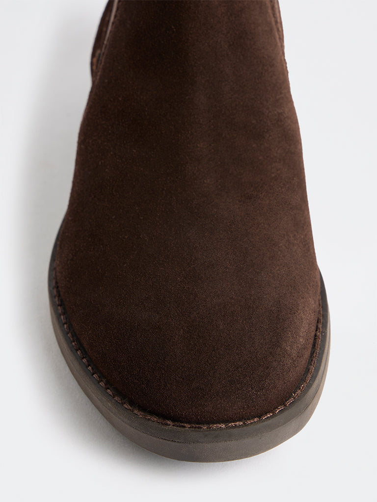 SOLEPLAY Dark Brown Suede Chelsea Boots