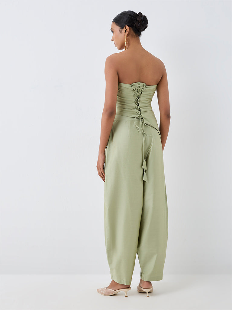 Vark Mint Solid Barrel-Fit Pants