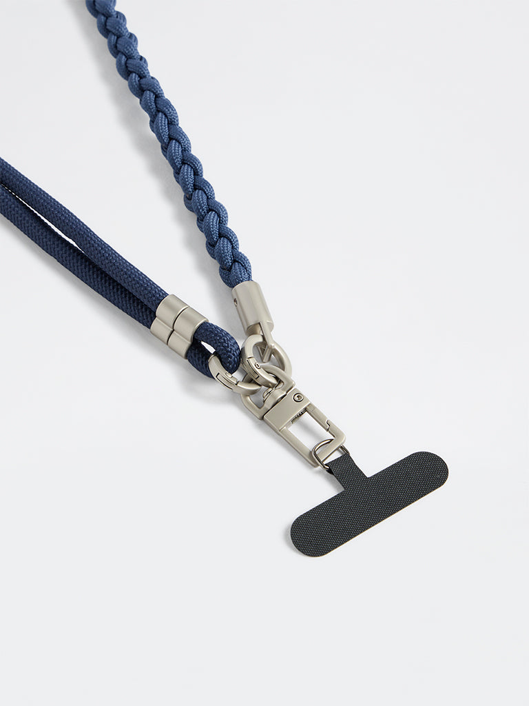 Westside Accessories Navy Braided Phone Lanyard