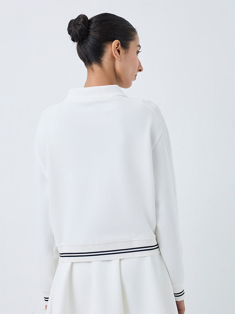 Nuoflexx White Text Embroidered Jacket
