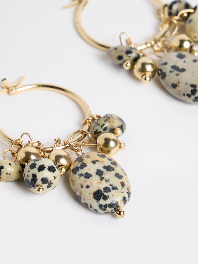 Westside Accessories Multicolour Stone Hoop Earrings