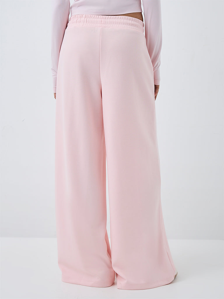 Nuoflexx Light Pink Solid High-Rise Track Pants