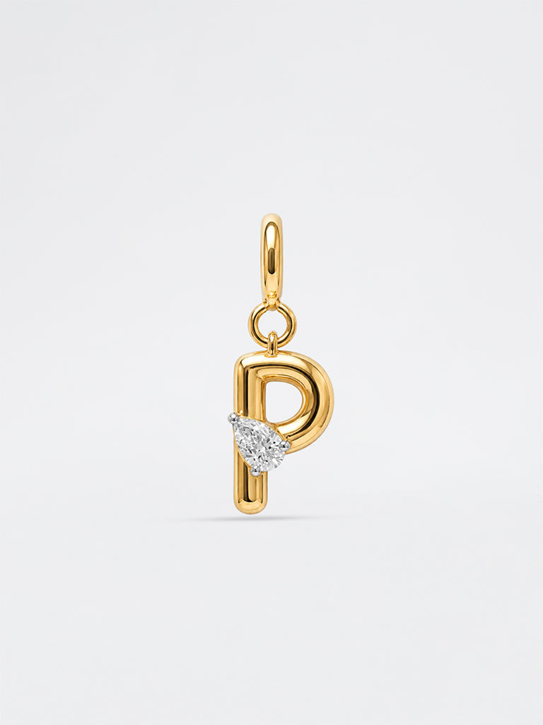 P Letter Lab Diamond Pendant