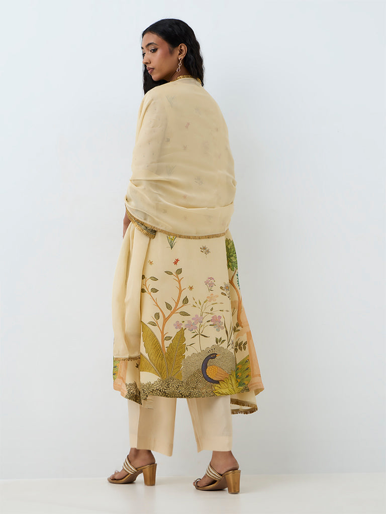 Vark Light Beige Nature Theme A-Line Ethnic Set