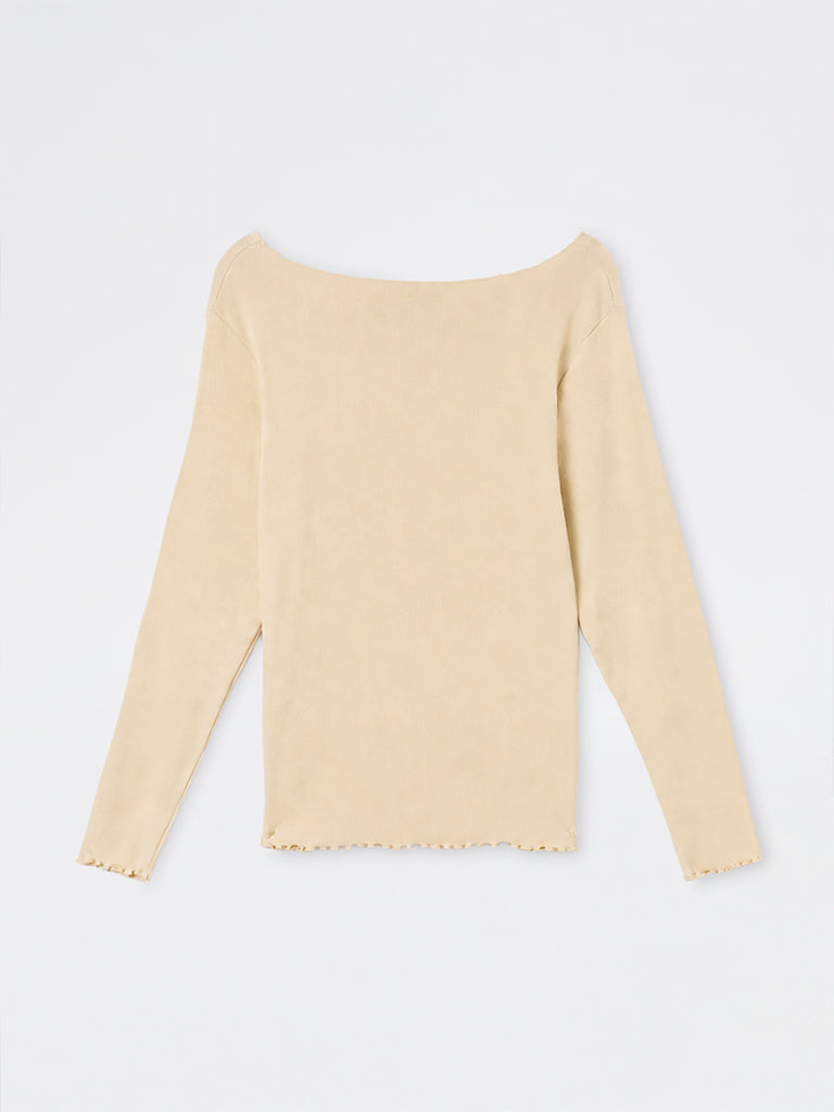 Gia Cream Solid Cotton-Blend T-Shirt