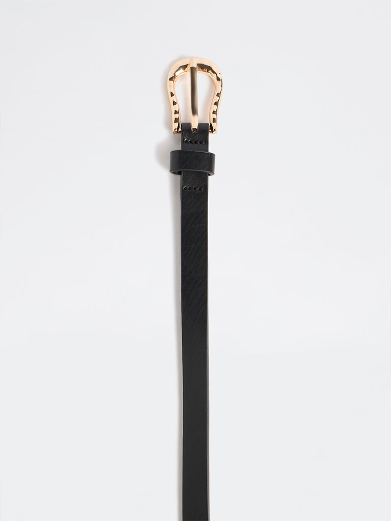 Westside Accessories Black Horseshoe Buckle Belt