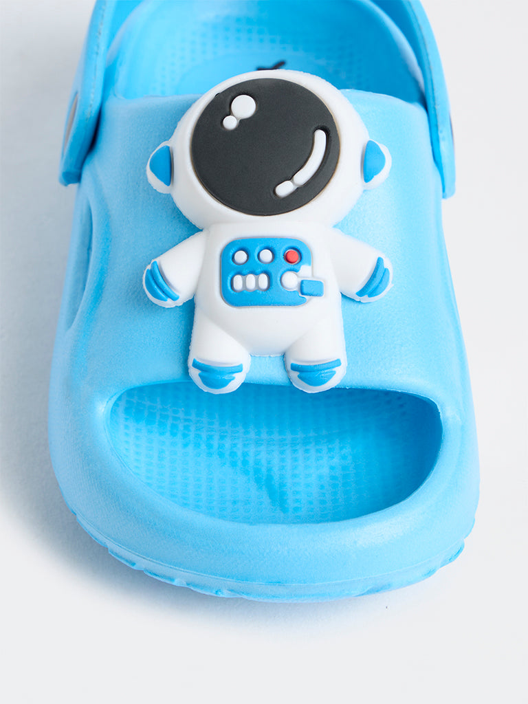 Yellow Blue Astronaut Appliqué Clogs