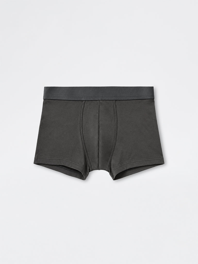 WES Lounge Charcoal Striped Relaxed-Fit Cotton-Blend Trunks -Pack of 3