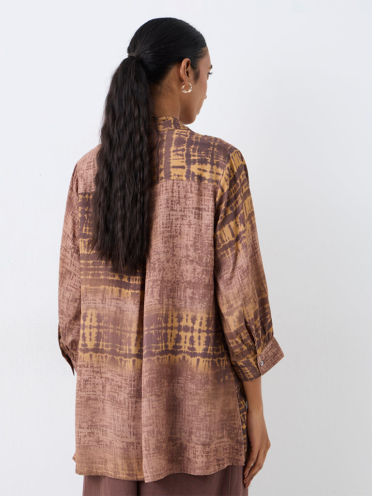 Zuba Brown Abstract Printed Tunic