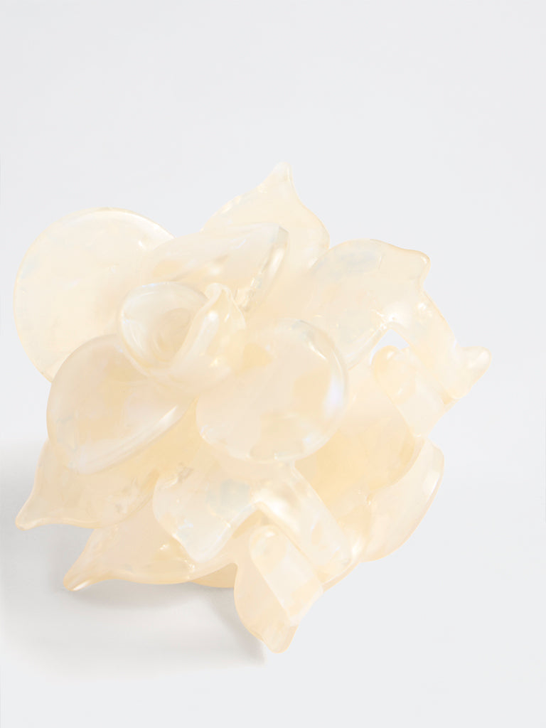 Westside Accessories Ivory Floral Hair Buckle Clip