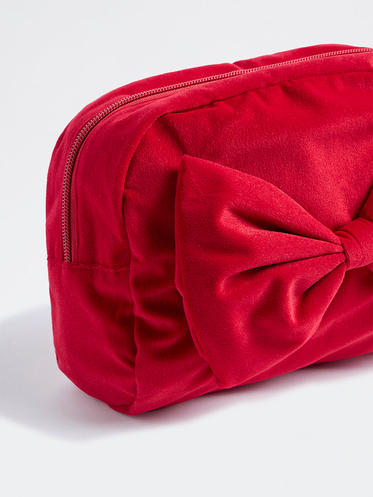 Westside Home Red Bow Design Xmas Pouch
