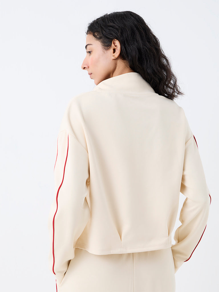 Nuoflexx Light Beige High-Neck Sweatshirt