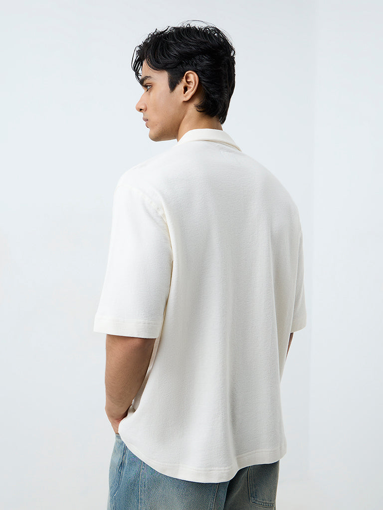 Nuon Off-White Patch-Detailed Relaxed-Fit Shirt
