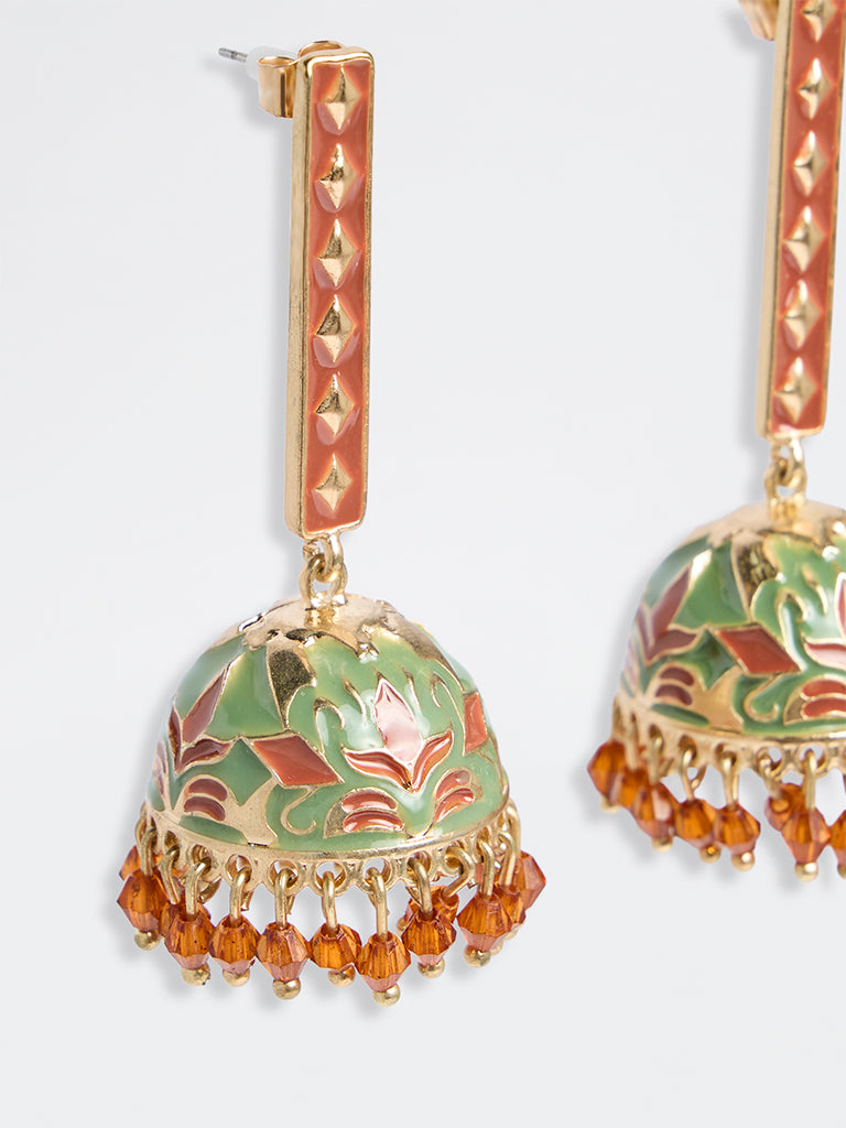 Westside Accessories Multicolour Statement Jhumki Earrings