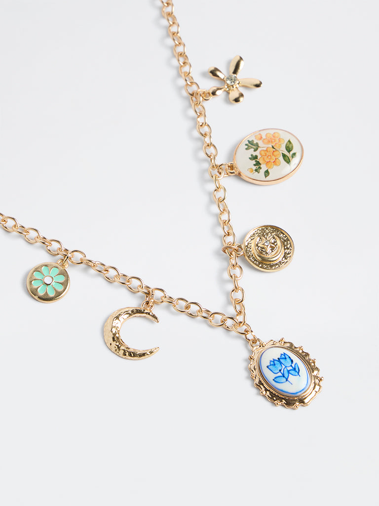 Westside Accessories Gold Multi-Charm Necklace