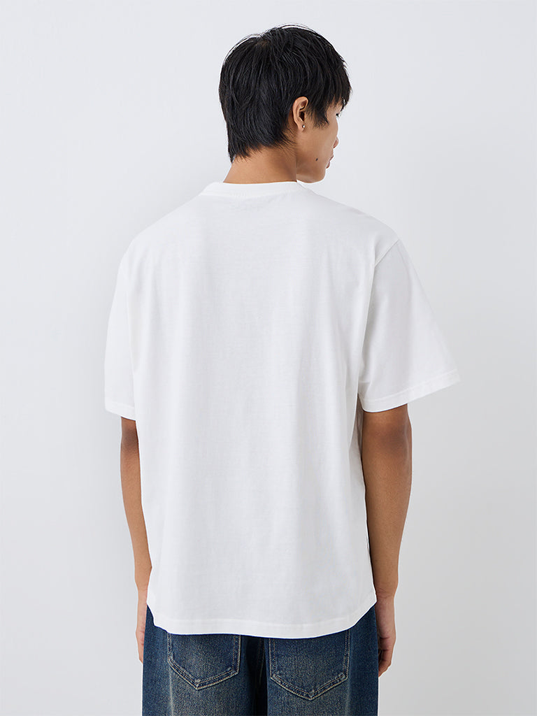 Nuon Off-White Patch Detail Relaxed-Fit T-Shirt