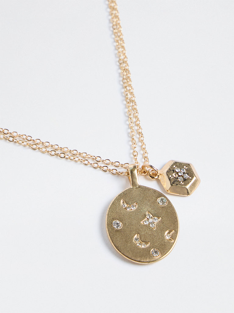 Westside Accessories Gold Diamante Embellished 2-Layer Necklace