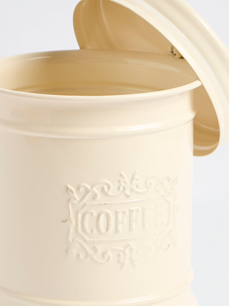 Westside Home Ivory Victorian Style Coffee Jar with Lid