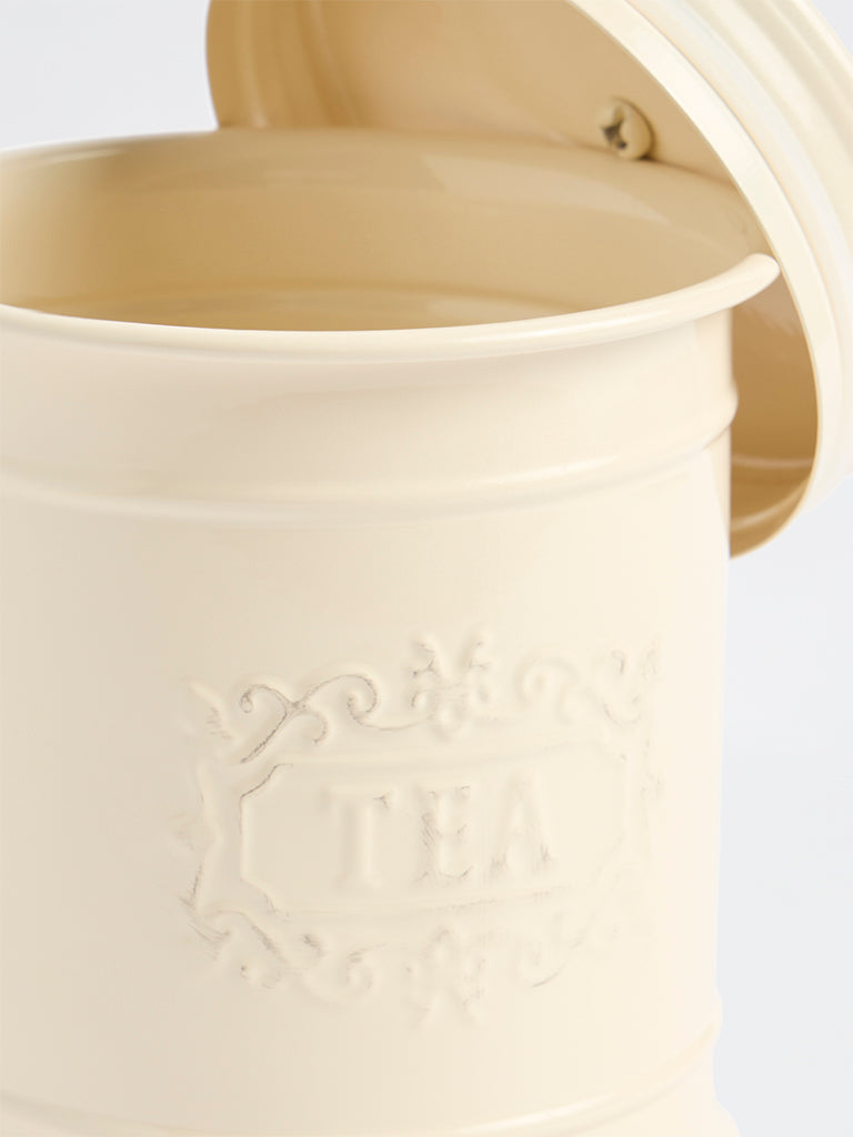 Westside Home Ivory Victorian Style Tea Jar with Lid