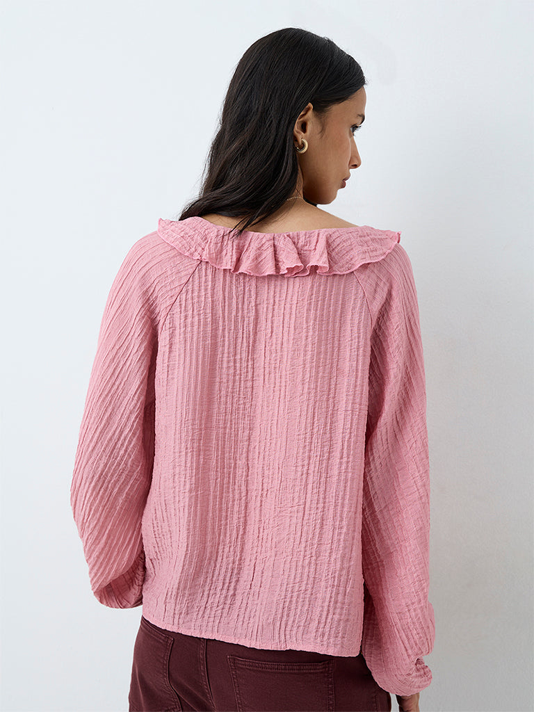 LOV Pink Ruffled Blouse
