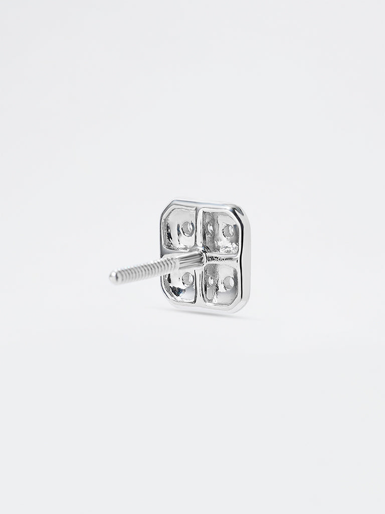Men's Square Pave Lab Diamond Stud Earrings