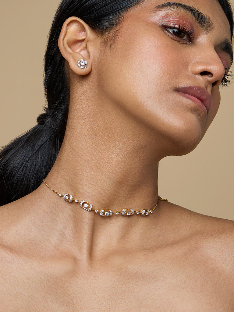 Dazzling Rectangle Link Necklace