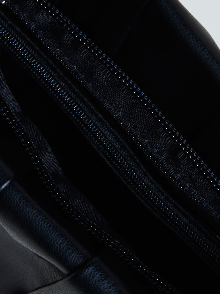 LOV Black Pleated Shoulder Bag