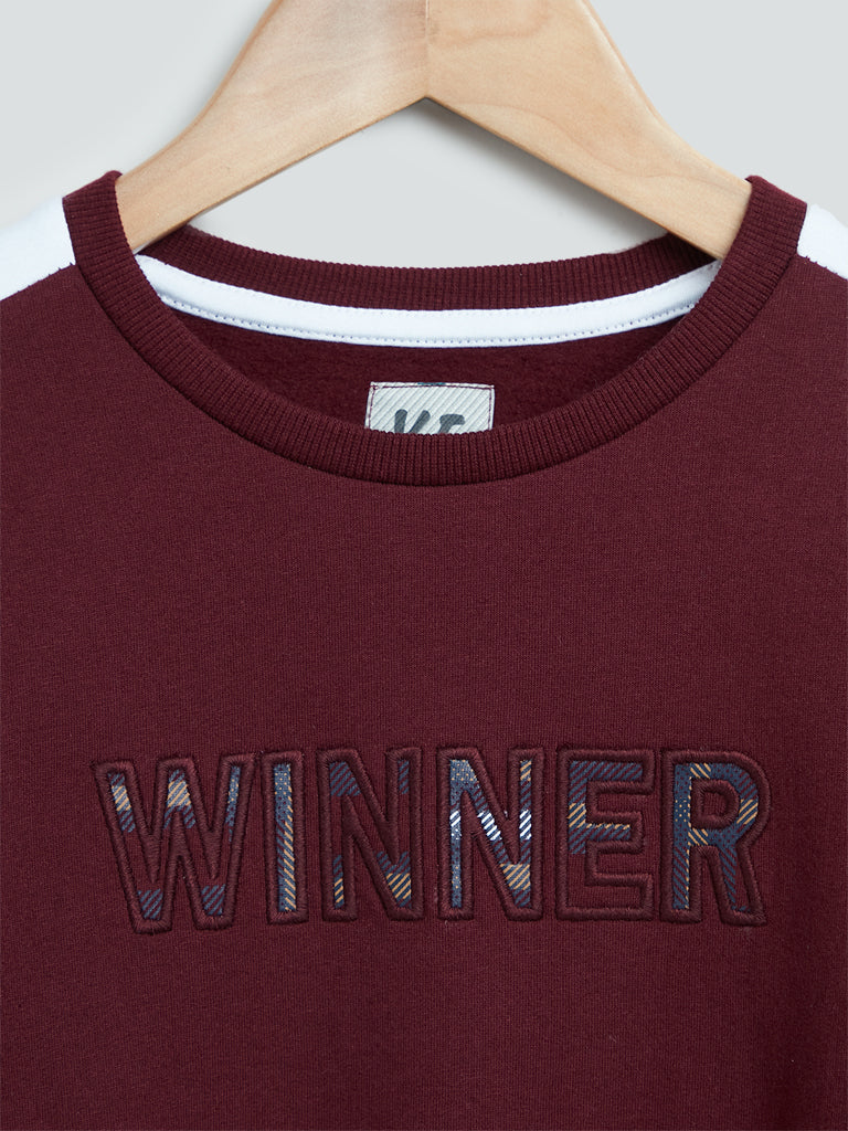 Wine Text Design Cotton T-Shirt