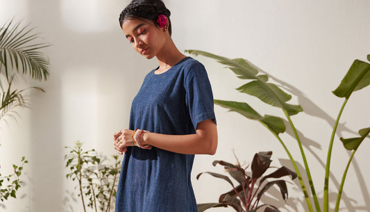 Women's Blue Denim Dress By Bombay Paisley