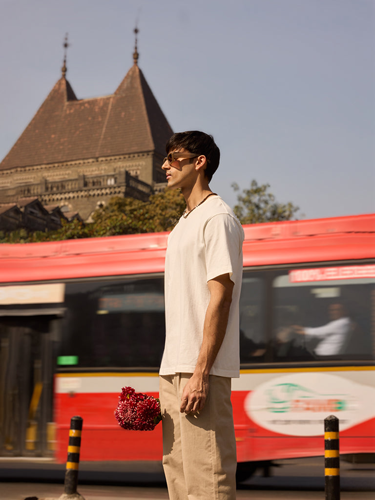 WES Casuals Plain White Cotton T-Shirt