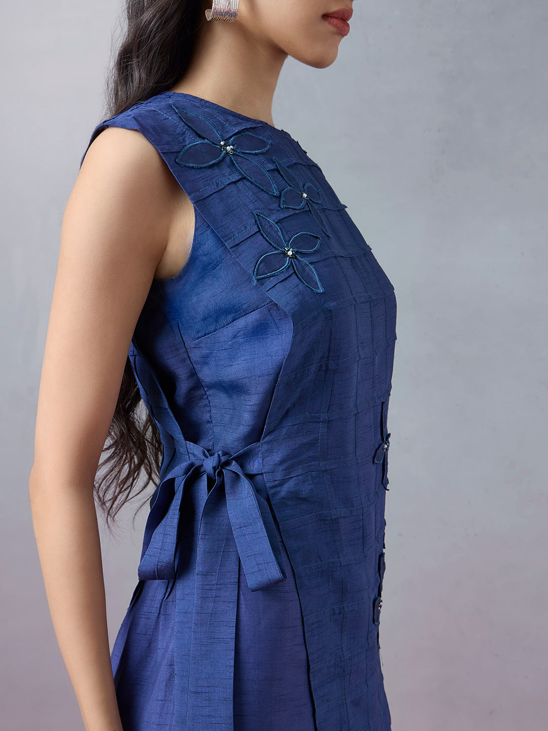 Samoh Tie-Up Detailed Top - Blue