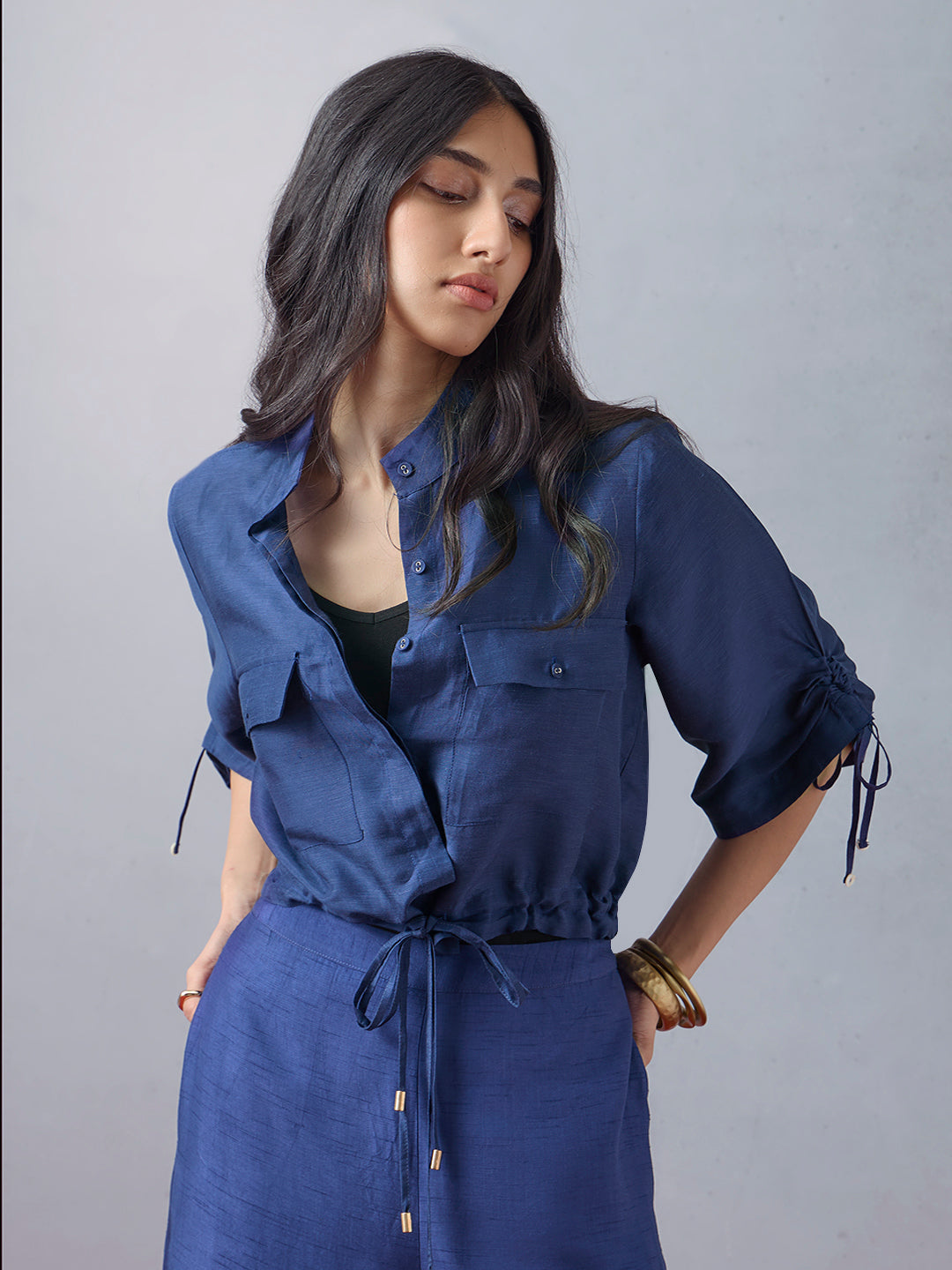 Samoh Drawstring Detailed Top - Blue