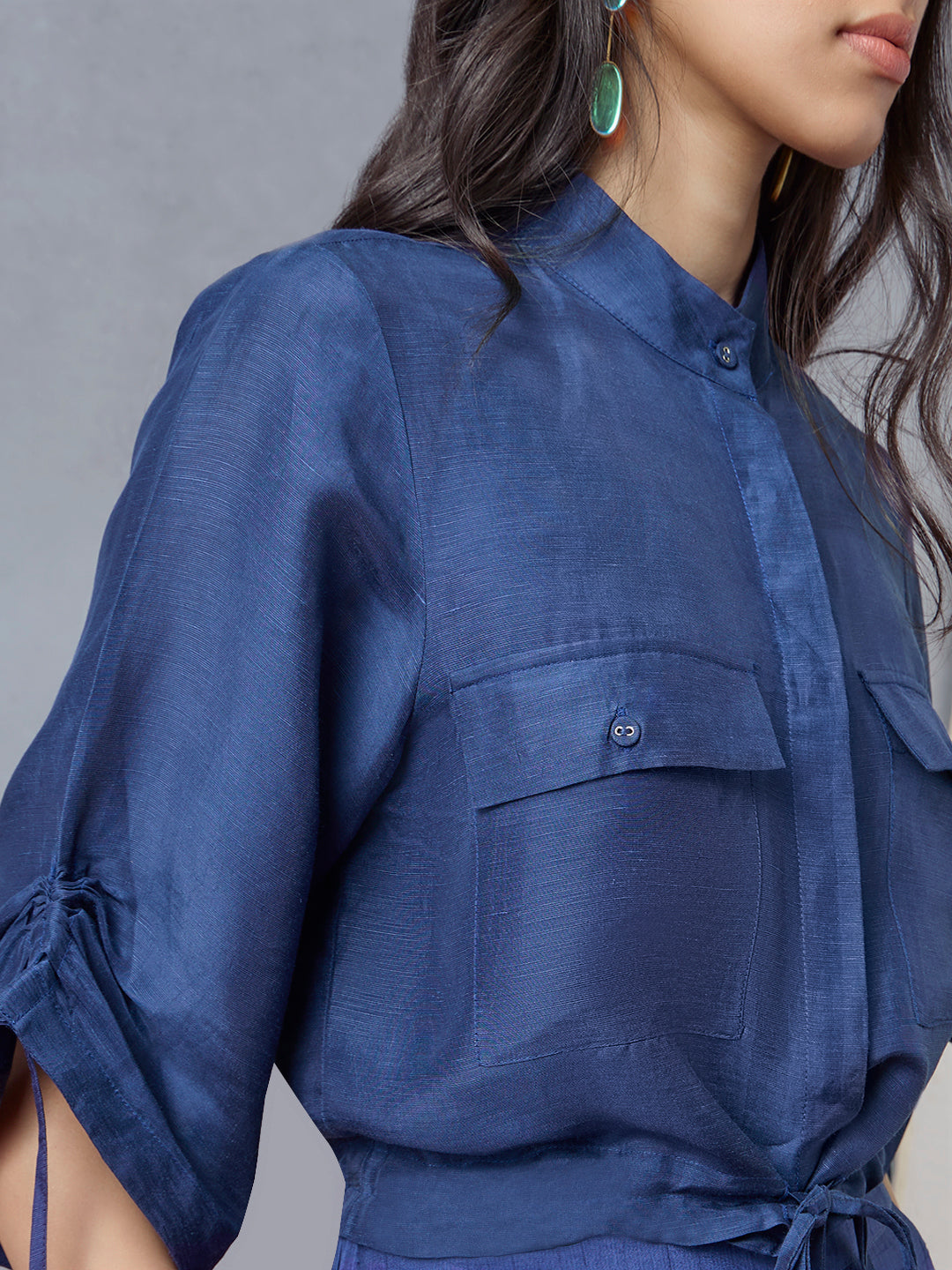Samoh Drawstring Detailed Top - Blue