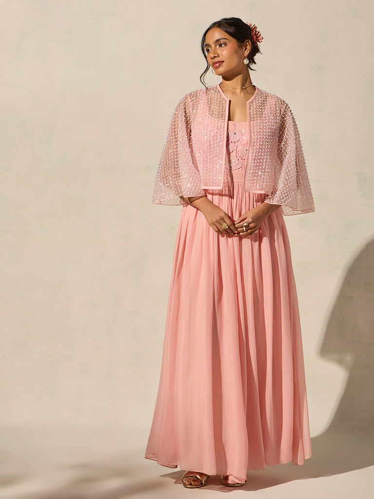 Embellished Cape - Pink