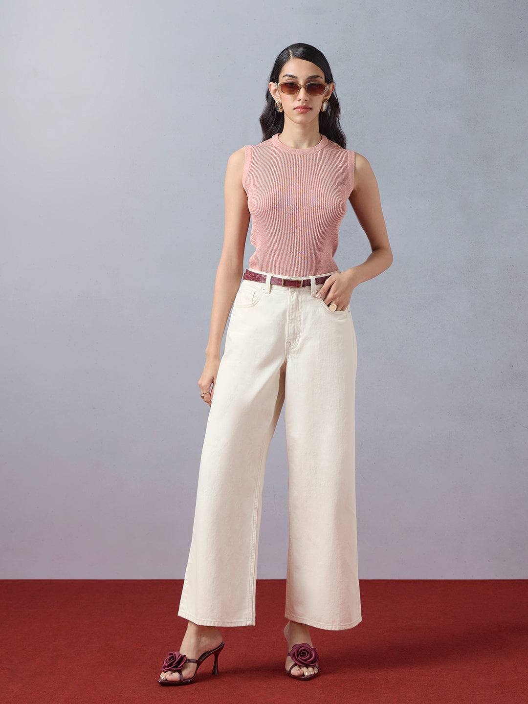 Samoh Ribbed Top - Pink